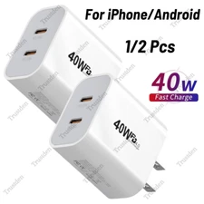 40W USB C Wall Charger Fast Block Type C Charging Cube Brick For iPhone Android