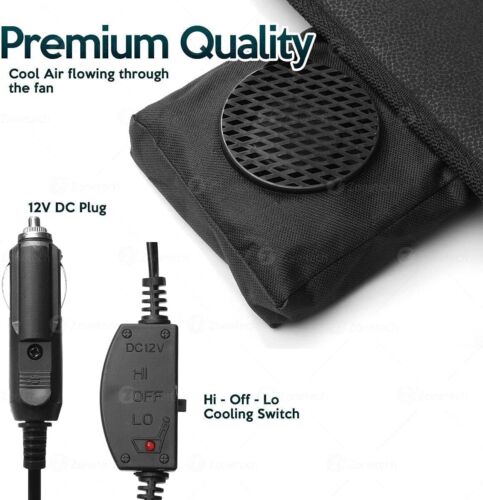 Black Cooling Car Seat Cushion- 2-Pack 12V Automotive Adjustable Temperature Co - Picture 6 of 8