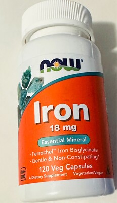 Supplements, Iron 18 mg, Non-Constipating*, Essential Mineral, 120 Veg Capsules