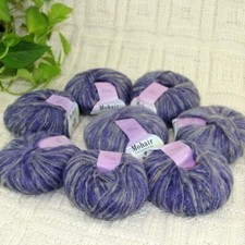 Sale 8BallsX25gr Fluffy Lace Mohair Warm Shawl Rugs Hand Knit Crocheted Yarn 47