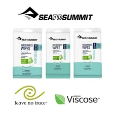 SEA TO SUMMIT WILDERNESS WIPES TRAVEL PACK UNSCENTED CLENSING WIPES COMPOSTABLE 