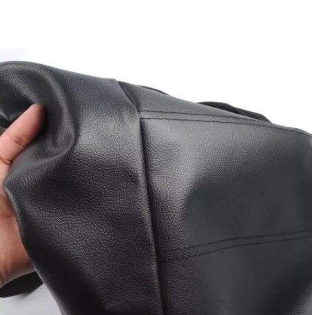 Coprisedili Anteriori Auto Universali Eco Pelle Nero Set Copri Sedili Similpelle - Immagine 3 di 4