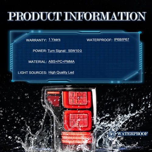 2Sets VLAND Headlights & LED Tail Lights For Ford F150 Pickup Truck 2015-2017 - Picture 10 of 12