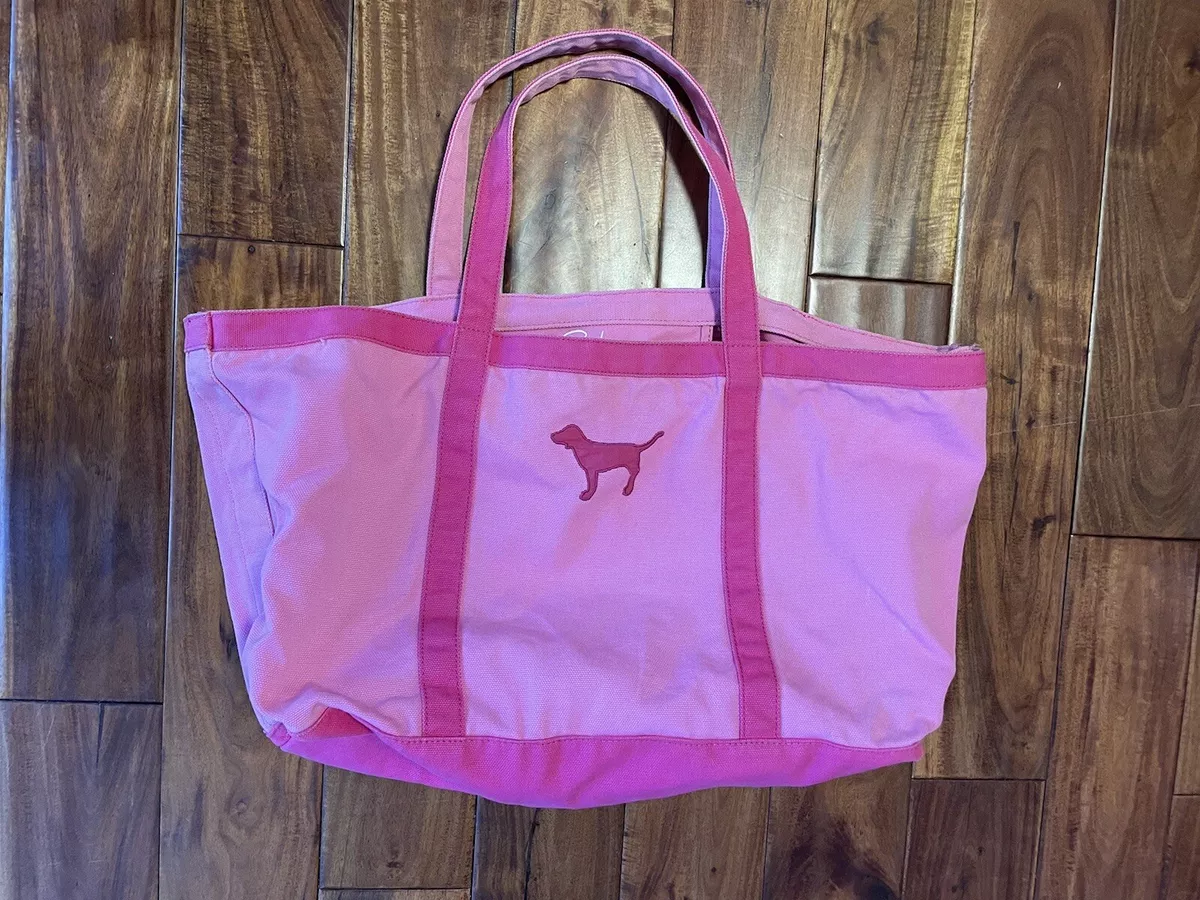 RARE Victoria Secret PINK Tote Bag Large Duffle Beach Pink Dog Luggage Hot  Pinks