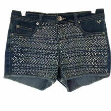 Justice Girls 16 Regular Shorts Denim Jean Bling Embellished Rhinestones Summer