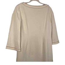 Nine West Womens 14 Cream Pearl Accents Holiday Dress