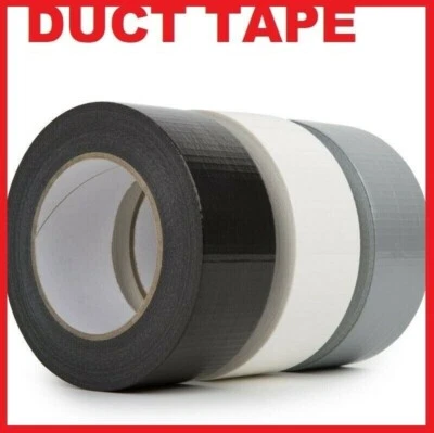 WHITE SILVER BLACK RED 48MM X 50M DUCK DUCT GAFFA GAFFER WATERPROOF CLOTH TAPE