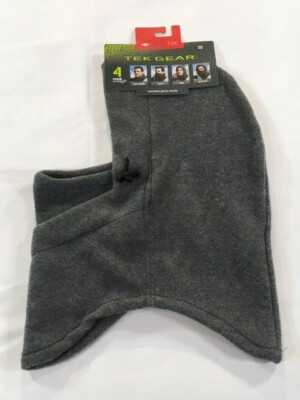 Tek Gear 4 in 1 One Size Microfleece Hood - Charcoal Heather NWT