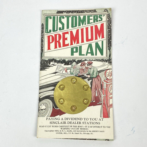 1938 Copyright Sinclair Refining Co Customers Premium Stamp Book Gas Station Oil