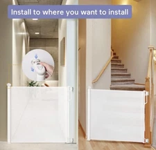 Retractable Safety Baby Gate, 33" Tall, Extends up to 55" Wide - WHITE - NIB