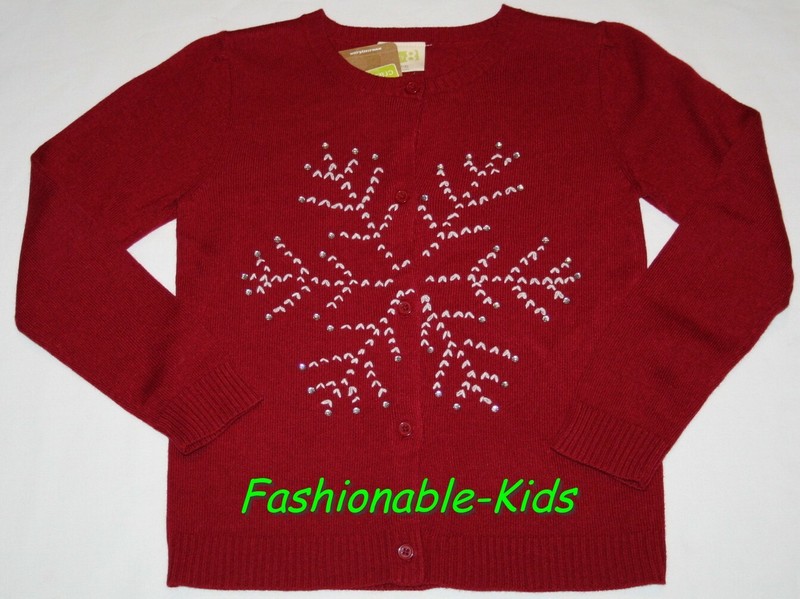 7 8 NWT Crazy 8 HOLIDAY Red Snowflake SWEATER Girls