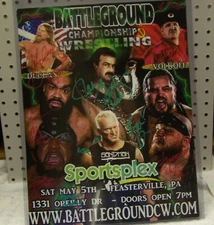 P19  12X16 WRESTLING POSTER SIGNED BY DUGGAN  JAKE ROBERTS NIKOLAI VOLKOFF W/COA