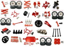 Arm/Hub Carrier /Gear Aluminum parts for Wltoys 1/18 A959 A979 A969 RC Car Red