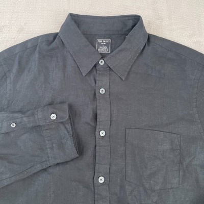 Todd Snyder x Baird McNutt Shirt Men 2XL Black 100% Irish Linen Classic Fit NWOT