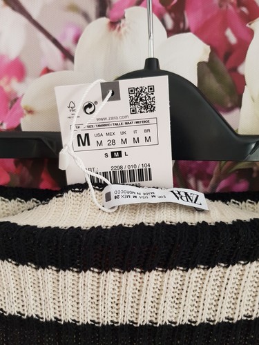 Zara Monochrome Knit Midi Skirt, Size M UK 10 New Knit - Picture 8 of 10