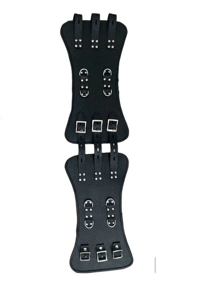 Cinturón corsé unisex de alta resistencia ceñidor corsé negro cuero búfalo genuino Foto 4 de 4