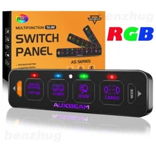 AUXBEAM Slim 4 Gang On/Off Switch Panel Toggle,Momentary,Pulsed Circuit Relay US