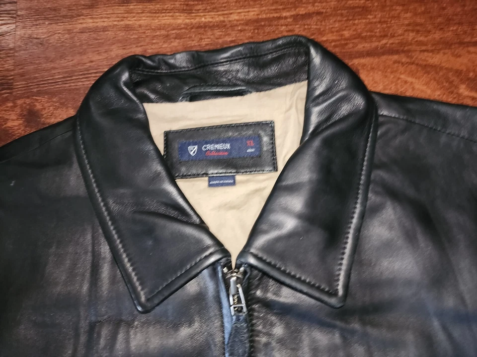 CHAQUETA NEGRA PIEL DE CORDERO HOMBRE COLECCIÓN CREMIEUX TALLA XLARGE USADA Foto 2 de 4