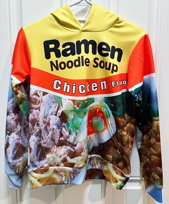 Ramen Noodle Soup Chicken Graphic Youth Medium Hoodie Pullover All over  Print