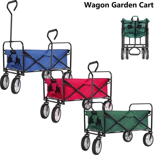 Foldable Pull Along Wagon Garden Trailer Hand Cart Utility Transport