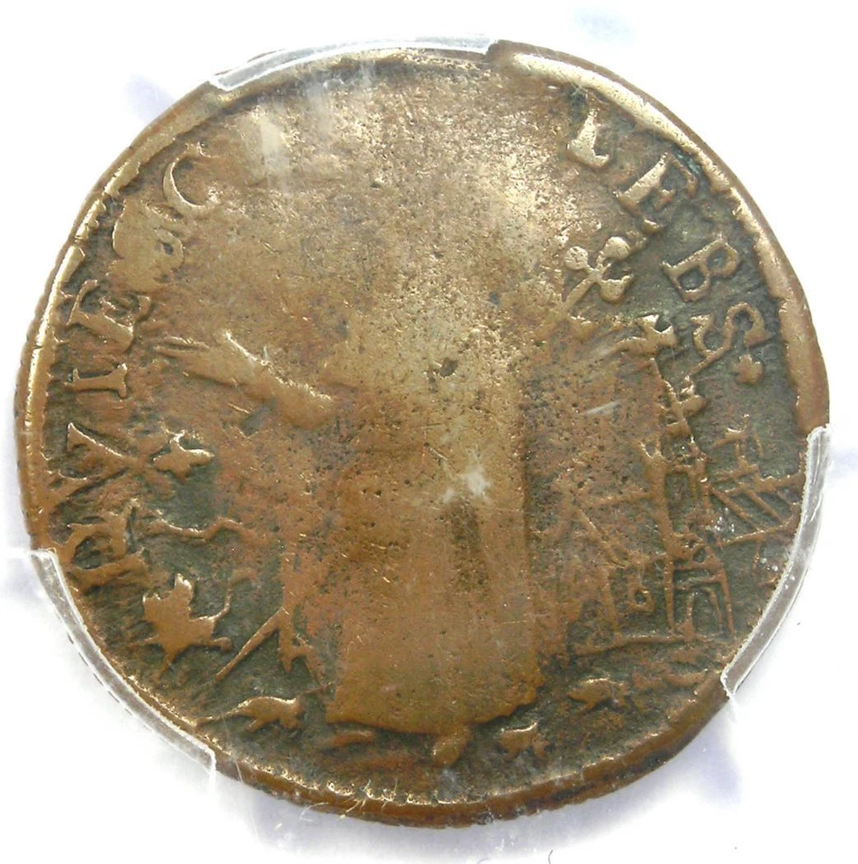 1670 New Jersey St Patrick Farthing Colonial Coin 1/4P - PCGS VF20 - $1500 Value - Image 4 of 4