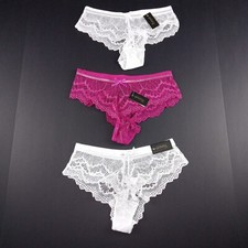 Frederick's Of Hollywood Caroline Lace Panty Bundle Size M White Fuchsia