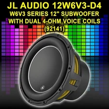 JL AUDIO 12W6V3-D4 (92141) W6V3 SERIES 12" SUBWOOFER WITH DUAL 4-OHM VOICE COILS