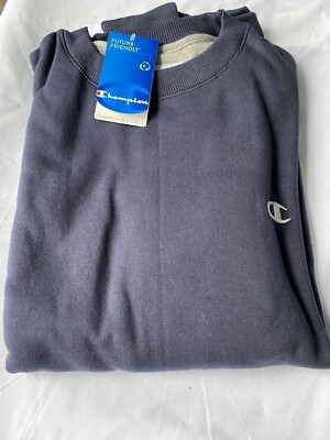 #ad #ad Champion Mens Eco Fleece Crew Sweatshirt Blue Large NEW $19.99