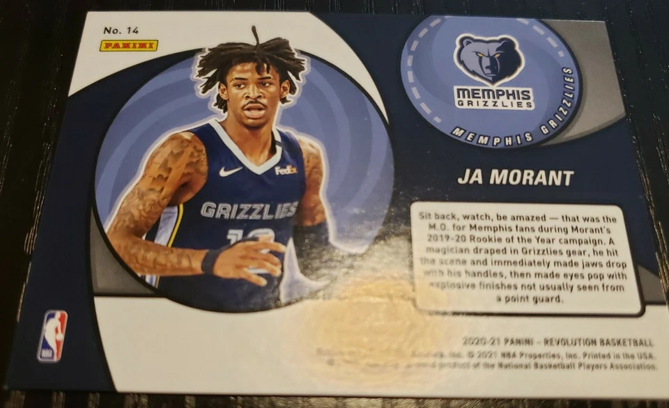 Ja Morant 2020-21 20-21 Panini Revolution Vortex Memphis Grizzlies #14 - Image 4 of 4