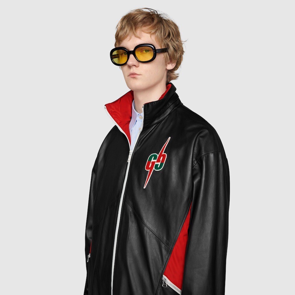 NEW WITH TAGS $8000 GUCCI BLADE GG LAMB LEATHER JACKET G46 OR 56US NEW WITH TAGS $8000 GUCCI BLADE GG LAMB LEATHER JACKET G46 OR 56US
