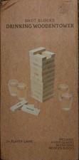 The Coastal Design Shot Block Drinking Woodentower 2+ Player Game 4 Shot Glasses