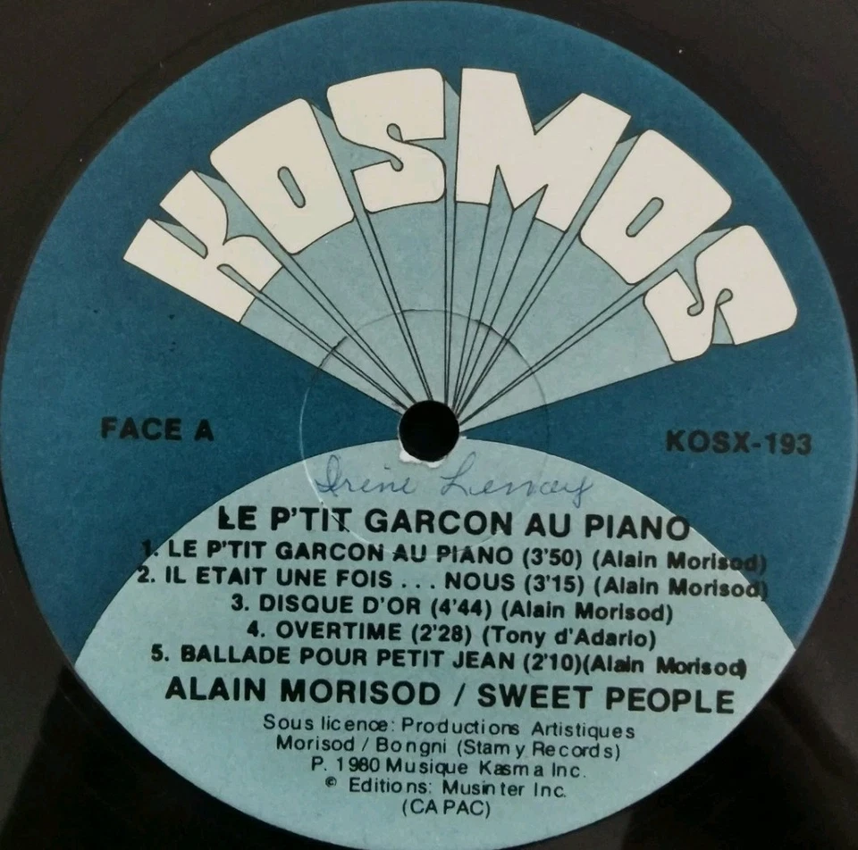 Vinyl LP Alain Morisod/Sweet People - Le P'tit Garcon Au Piano VG KOSX-193 Pop - Image 3 of 4