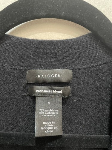 Halogen Wool Cashmere Long Open Cardigan Sweater S Black Minimalist Capsule - Bild 2 von 6