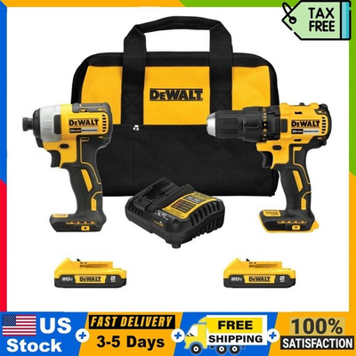 #ad Dewalt 20V MAX Brushless Drill Impact Driver Combo Kit 2 Batteries DCK277D2 $134.99