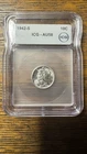 1942-S Mercury Silver Dime AU- 58 ICG Certified 90% Silver  Beautiful Condition