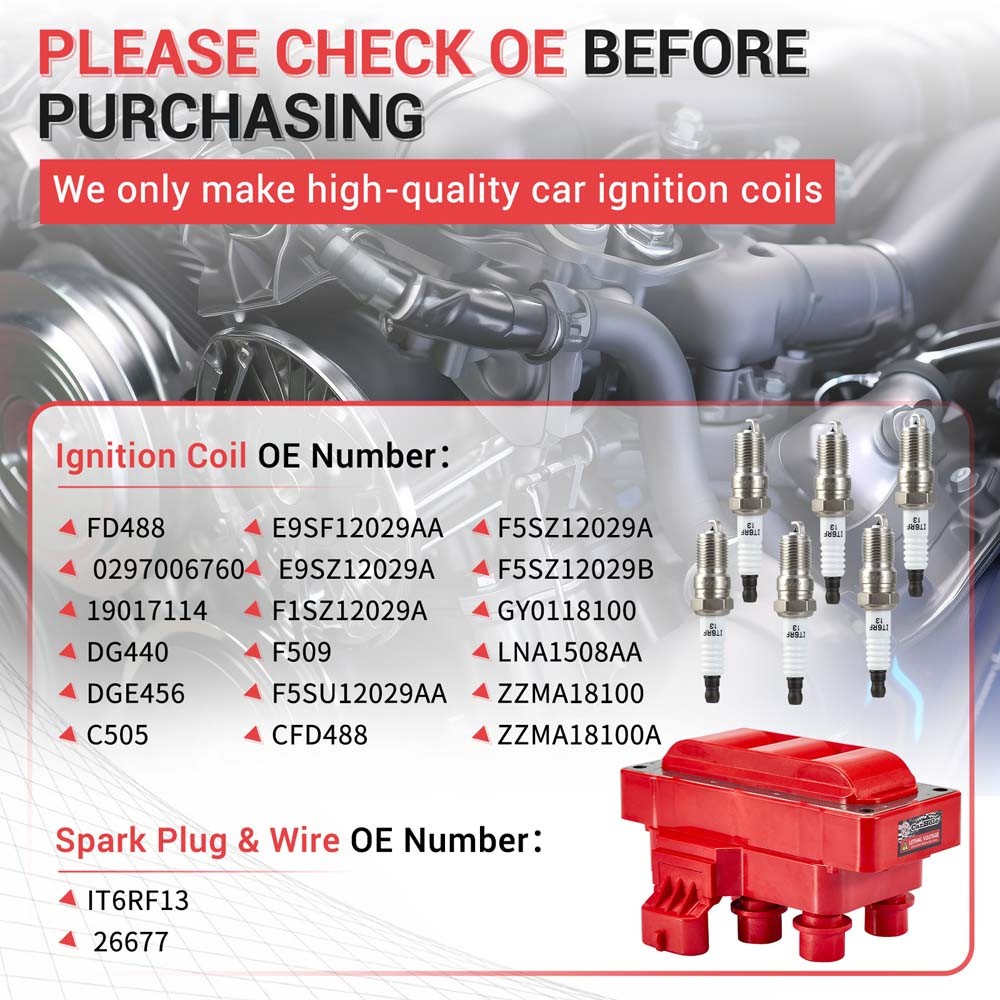 Ignition Coil & Spark Plug & Wire For Ford E-150 E-250 Econoline Club Wagon 4.2L