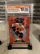 2022-23 Upper Deck Allure Rookies Noah Cates #135 RC Rookie Graded 10 red Paral