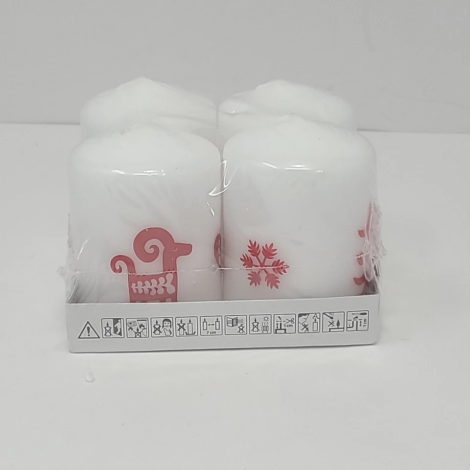 IKEA VINTERFINT 705.256.98 Christmas 3"  Holiday Pillar candles 15h ~ Set of 4  - Image 3 of 4
