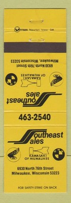 Matchbook Cover - Southeast Sales BMW Kawasaki Motorcycles Milwaukee WI