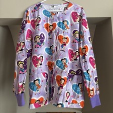 Betty Boop Long Sleeve Scrub Top Size Adult XL