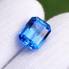 9.25 Ct Natural Blue Flawless Sapphire Emerald Cut Certified Loose Gemstone