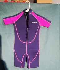Sea Skin Wetsuit / Wet Suit / Spring Suit Neoprene Pink Blue Kids Size 8