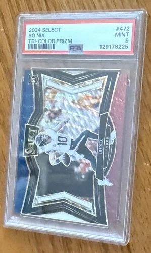 🔥 2024 Panini Select Bo Nix Field Level Tri-Color Prizm /99 PSA 9 Rookie 🔥