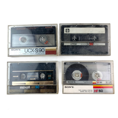 Lot 4 Vintage Blank Audio Cassette Tapes Sony UCX-S90 HF60 Maxell