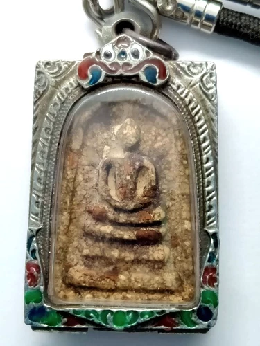 Somdej Wat Rakang Buddha Amulet Pendant Stainless Case Necklace Rare Protect Art