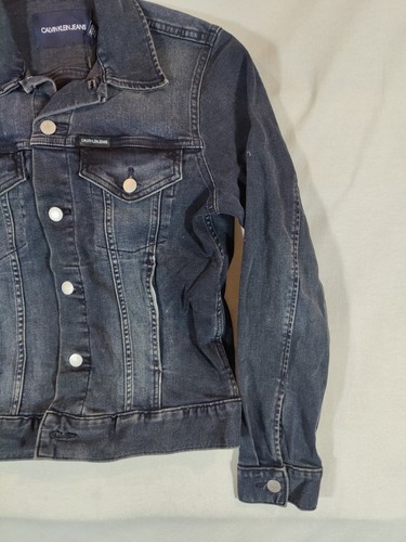 Giacca vintage Calvin Klein donna piccola camionista jeans denim western Y2K blu - Foto 2 di 8