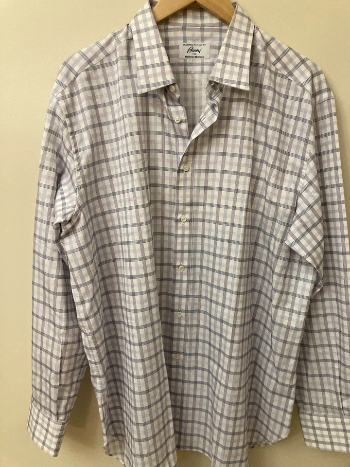 Camisa de vestir BRIONI USADA EN EXCELENTE ESTADO azul/rosa/blanco 17,5/44 Foto 2 de 4