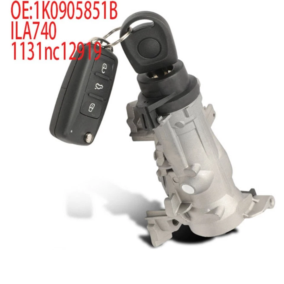 Metal Ignition Switch Lock Cylinder with Key for Golf 6 For MK6 2008 2013 - Image 2 of 4