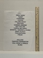 2006 Korn backstage song list  Jonathan Davis L@@k !  Rare ! authentic!