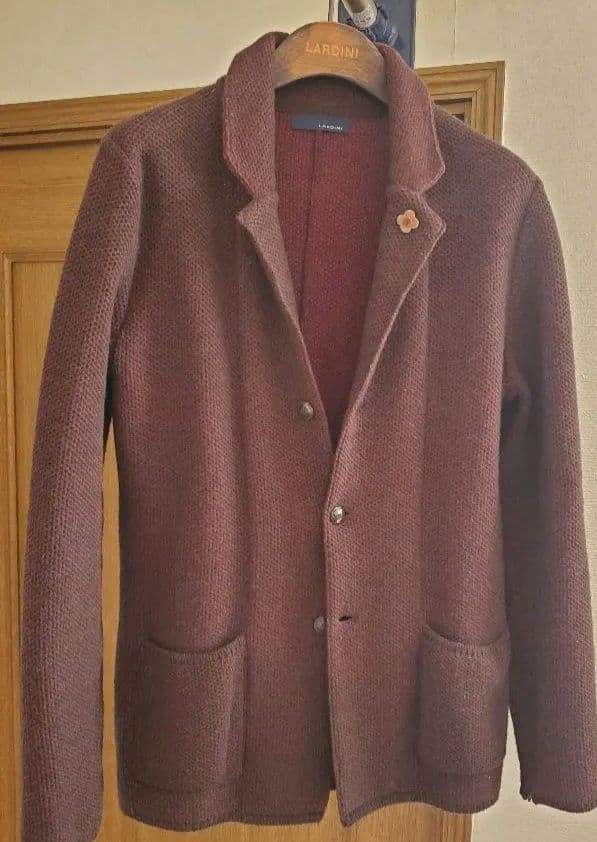 Lardini brown knit jacket M